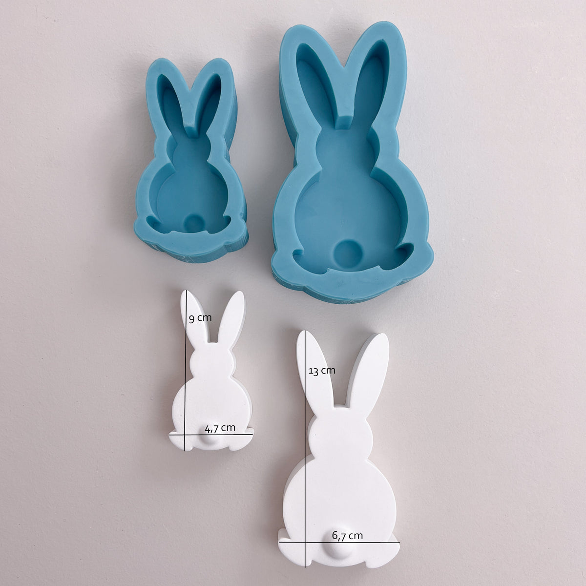 7-teilige Oster-Silikonformen Set – Hasen, Engel & Häuser Für Backen, Kerzen & DIY Deko