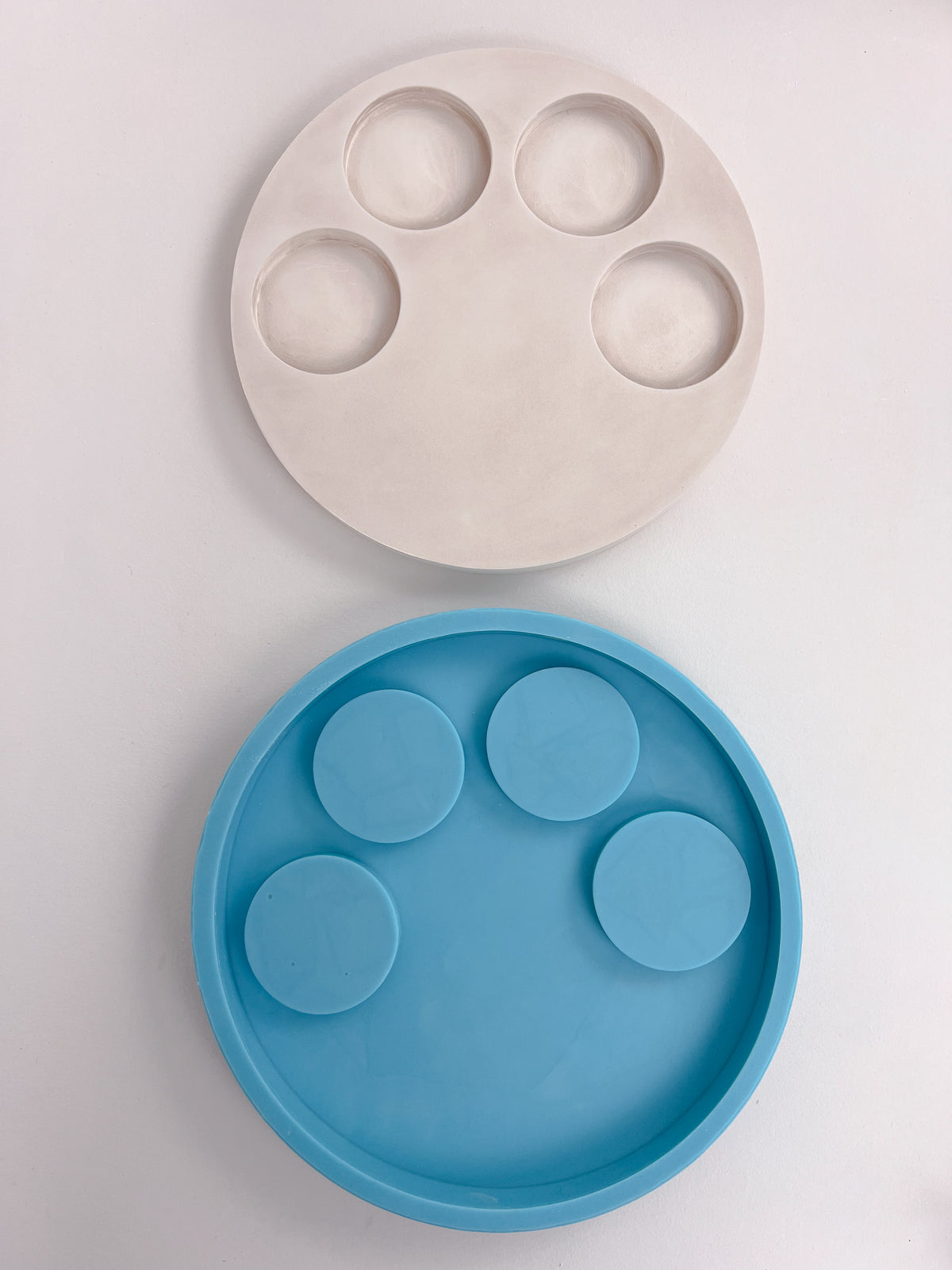 4er Set Silikon-Gießformen Für Untersetzer – Blume, Oval, Rund & Wolke, Perfekt Für Epoxidharz DIY