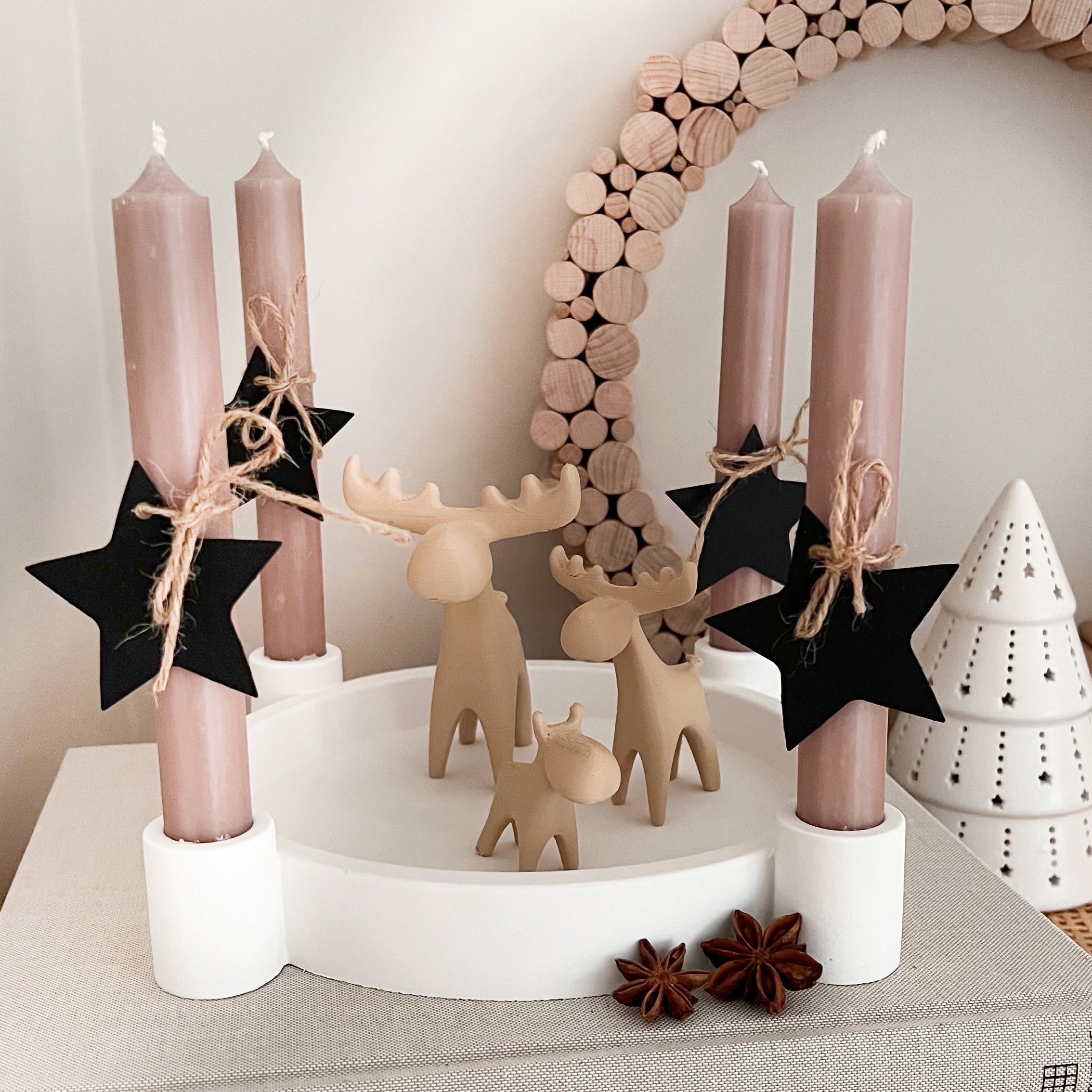 Silikonform ~ großer Adventskranz für Stabkerzen mit einem Ø von 26 cm | Shelby Home