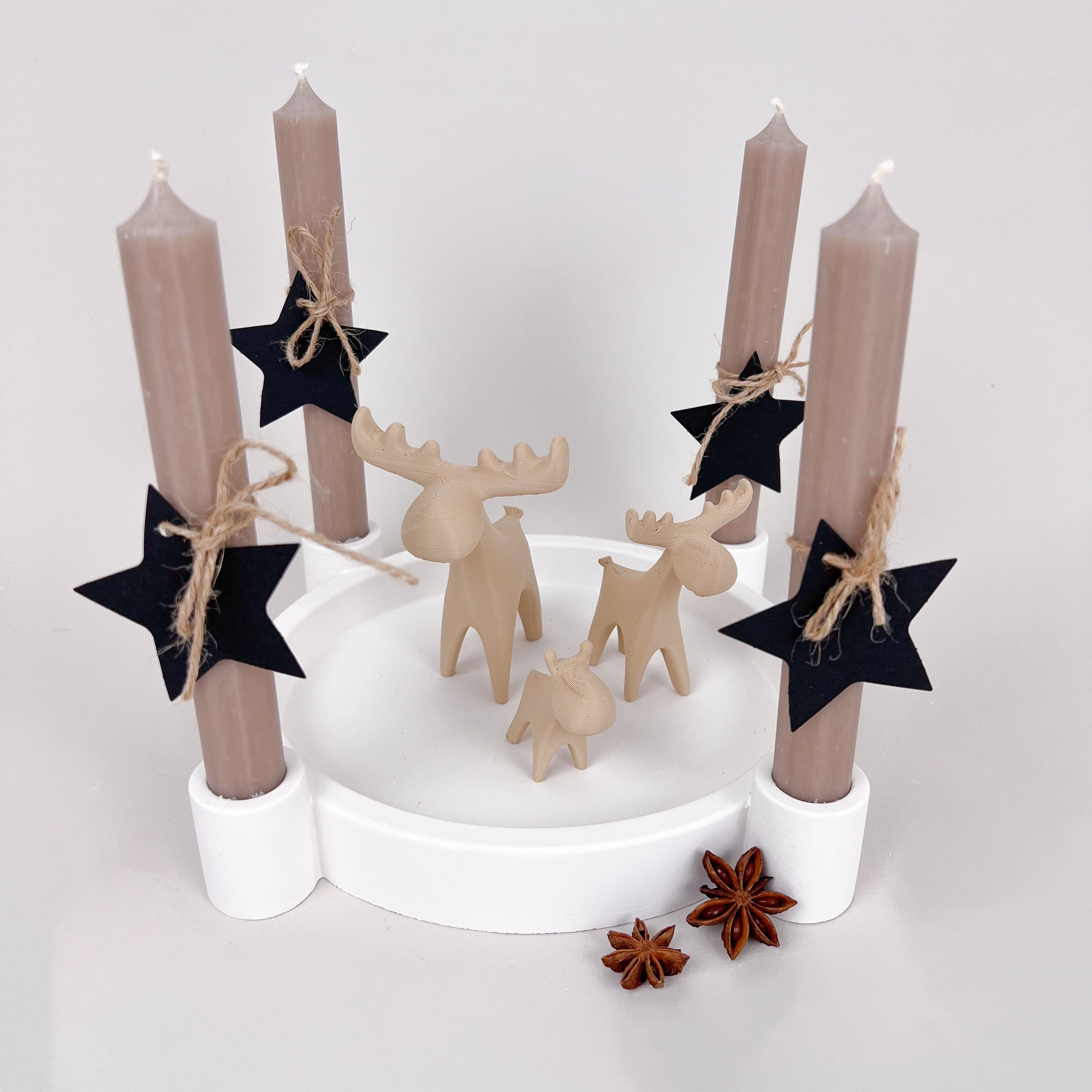 Silikonform ~ großer Adventskranz für Stabkerzen mit einem Ø von 26 cm / Deko-Schale / Dekotablett / Dekoteller